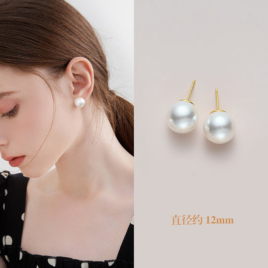 Simple Pearl Earrings 10mm – Elegant Jewelry, Stylish Accessory for Women- White Colour